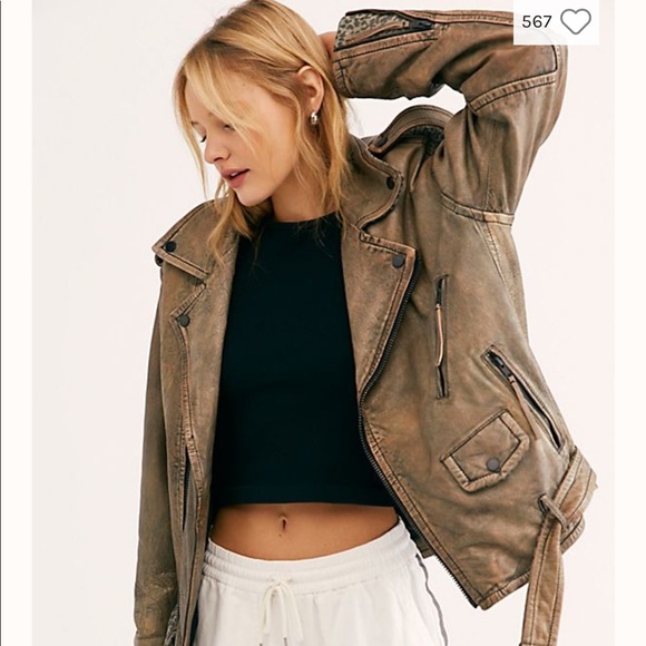 Free People Jackets & Blazers - Free People Over You Moto Leather Jacket
